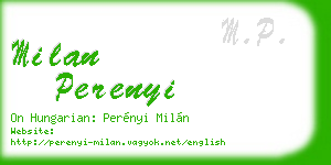 milan perenyi business card